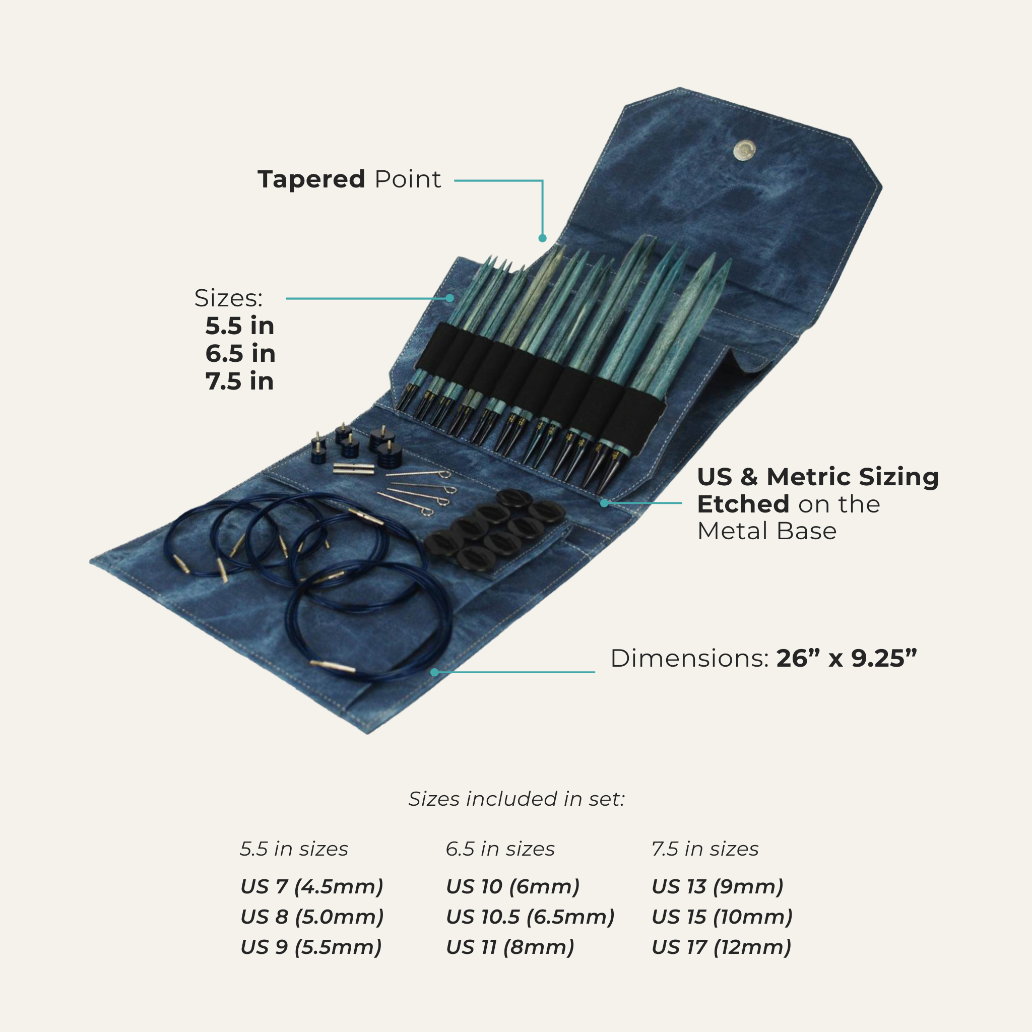 INDIGO Interchangeable Long Set - Azure Denim Effect