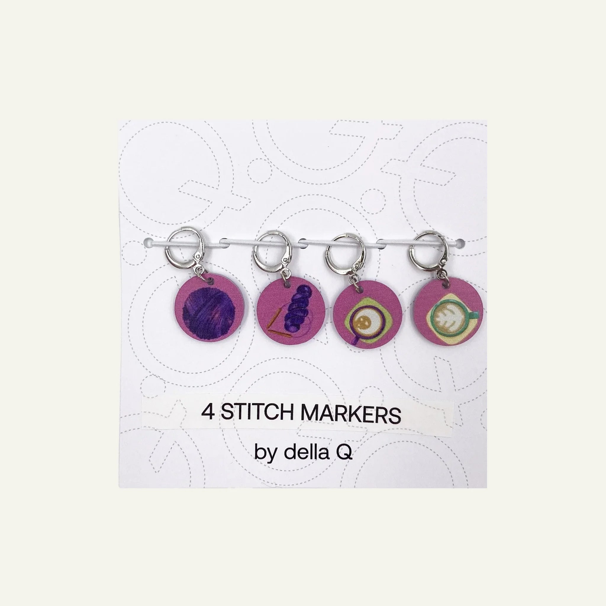 Stitch Marker Sets - Coffee & Yarn Purple