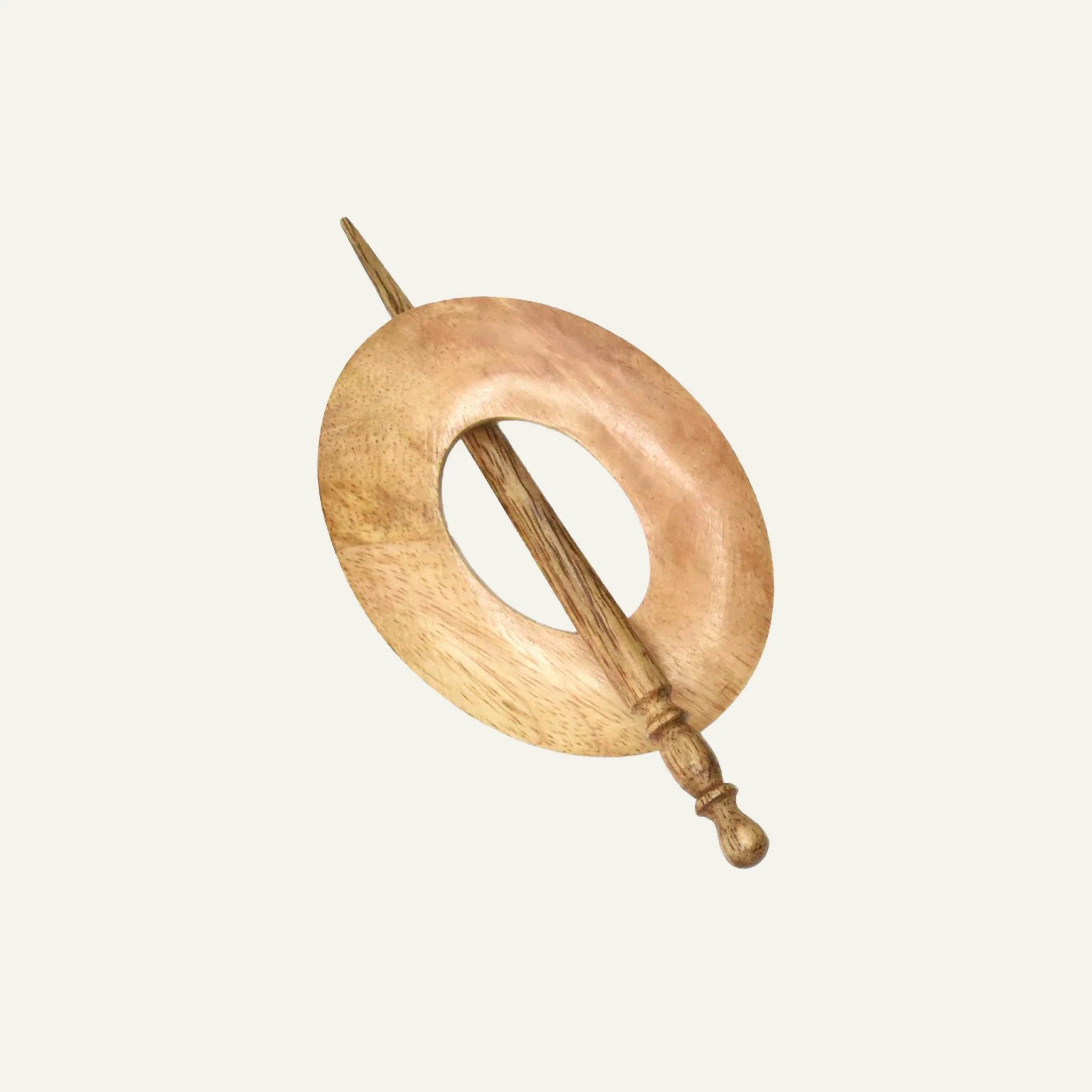LYKKE Mango Wood Shawl Pin - Oval