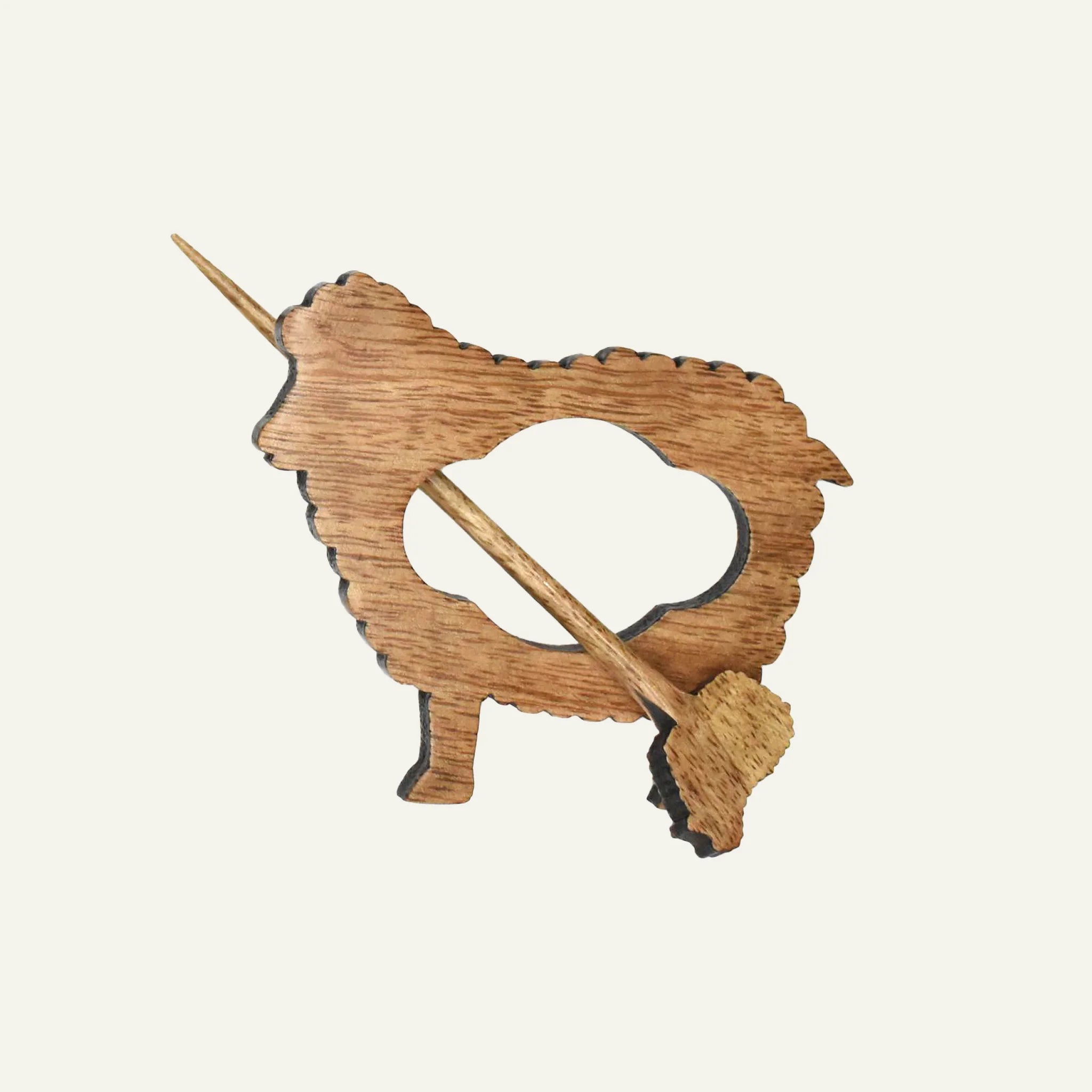 LYKKE Mango Wood Shawl Pin - Sheep