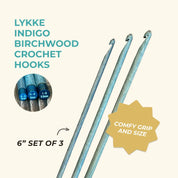 LYKKE INDIGO 6" Hooks Pack Of 3